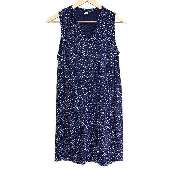 Old Navy Blue Tassel Tie Sleeveless Shift Dress Women’s Size Medium - Picture 1 of 5